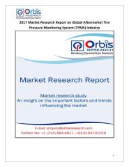 2017 Market Research Report on Global Aftermarket Tire Pressure Monitoring System (TPMS) Industry.pdf