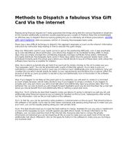 Methods to Dispatch a fabulous Visa Gift Card Via the internet.docx