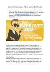 Business Animation Videos - A Great Way to Video Marketing.pdf